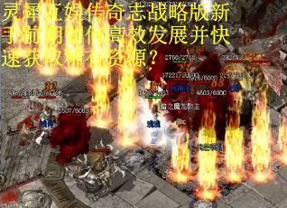 灵犀互娱传奇志战略版新手前期如何高效发展并快速获取稀有资源？