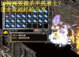 如何高效截杀半兽勇士？道士实战经验分享